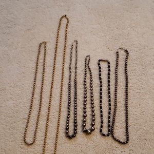 Vintage Lot of metallic bead necklaces